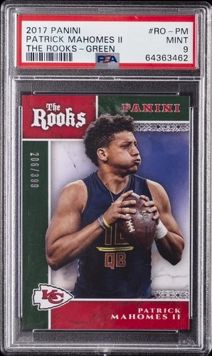 2017 PANINI THE ROOKS GREEN #RO-PM PATRICK MAHOMES II 206/399 PSA 9