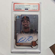 Topps 2022 Bowman Chrome Ryan Reckley Prospect Autos #CPA-RR RC /499 PSA 10
