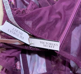 Victorias Secret Bustier Top Romantic y2k Floral Lace Corset Coquette Lingerie M