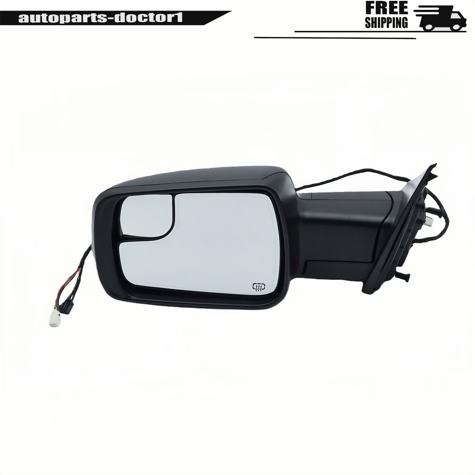 For 2019-2024 Ram 1500 Black Mirrors w/Heated Turn Signal Driver Side 10-Pins thumbnail 19