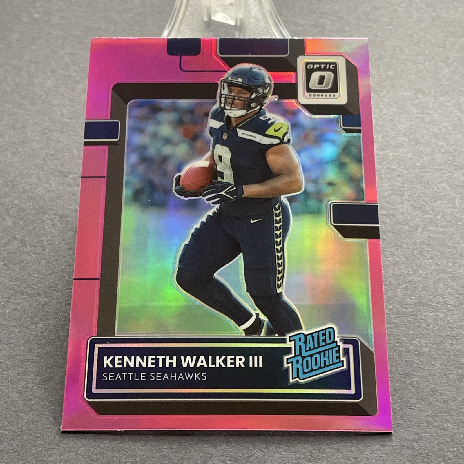 2022 Panini Donruss Optic - Rated Rookie Kenneth Walker III #218 Pink Prizm (RC)