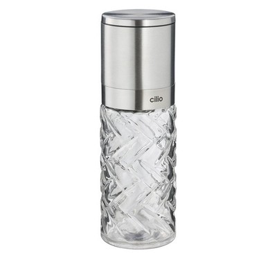 Cilio Cristallo Salt or Pepper Mill, Glass & Stainless Steel, 2x6.7-Inch