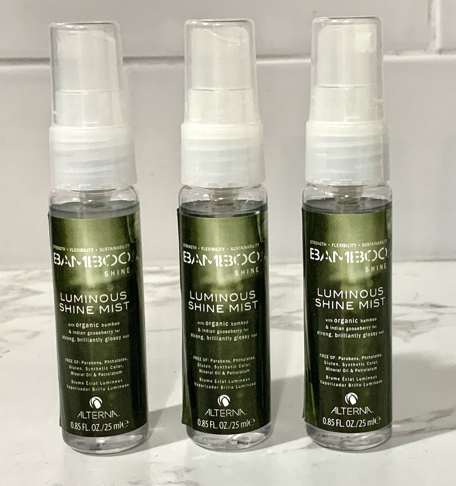 Alterna Bamboo Luminous Shine Mist Travel Size 0.85 oz 25ml 3-Pack XT4