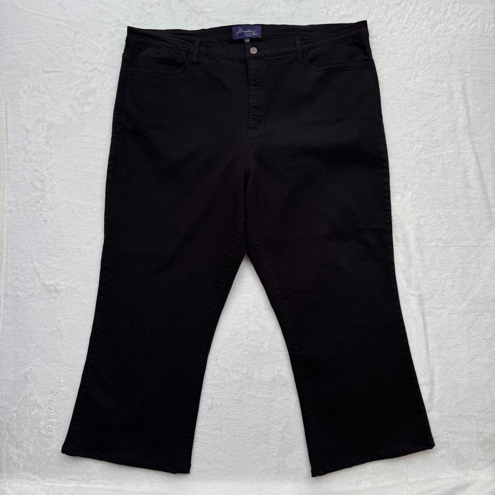 NYDJ Jeans Women 24W Black Lift Tuck Cropped Wide Leg High Rise Denim Pants