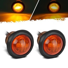 Mini Amber LED Marker Turn Signal Lights 3/4" 3W Amber LED Clearance Lights