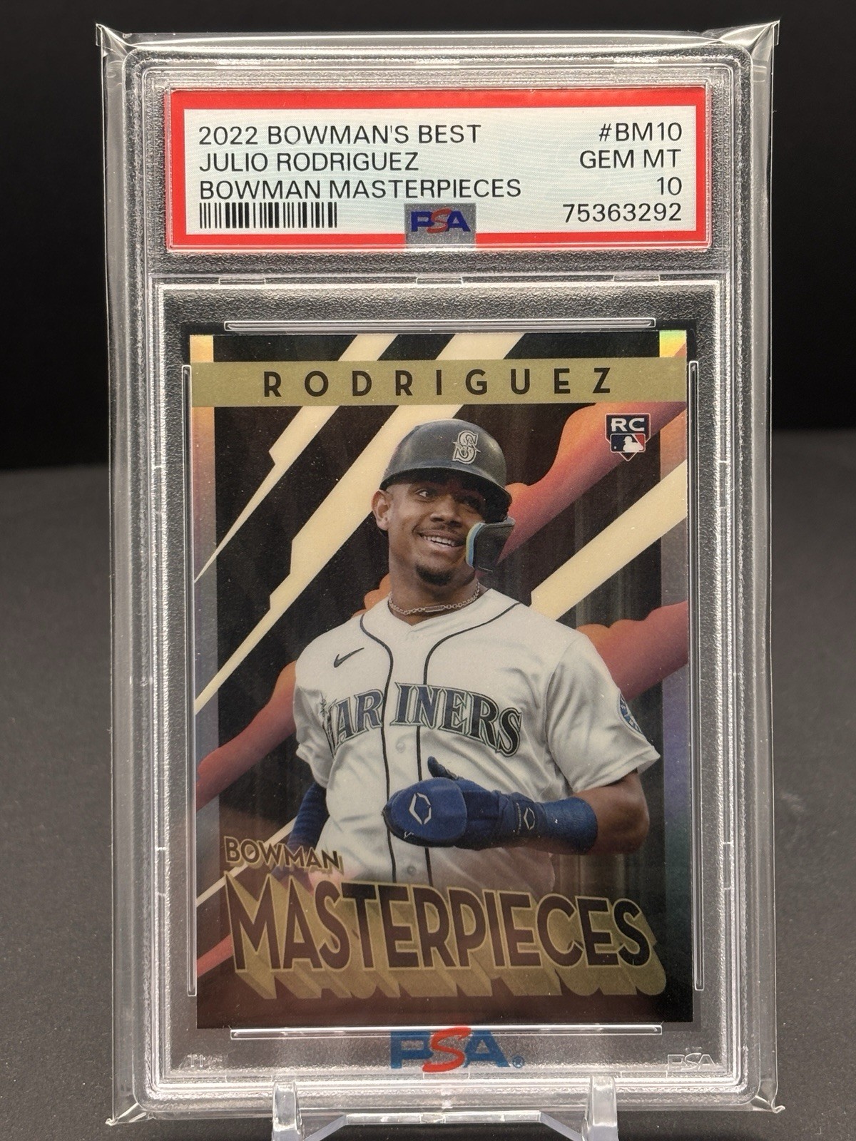 2022 Bowman's Best Julio Rodriguez Rookie Bowman Masterpieces Refractor PSA 10
