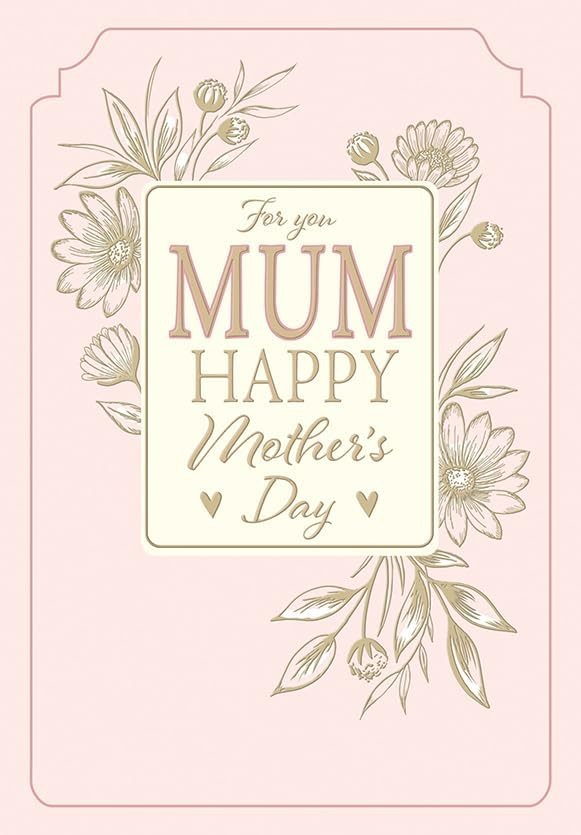 Mother's Day Card. For You Mum. 23x15cm (9x6 Inches)