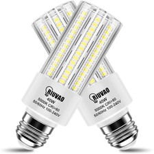 2 Pack 300W Equivalent LED Corn Light Bulb, 5000 Lumen 5000K 40w White Light