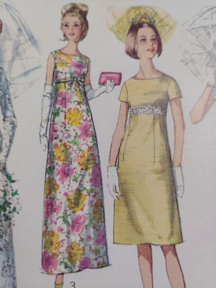 Dress Gown Wedding Bridal 12 Simplicity 6352 Sewing Pattern VTG Event Evening - Image 4 of 4