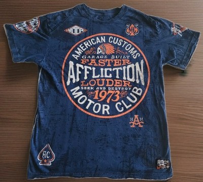 Affliction T Shirt American Customs Motor Club 1973 Large