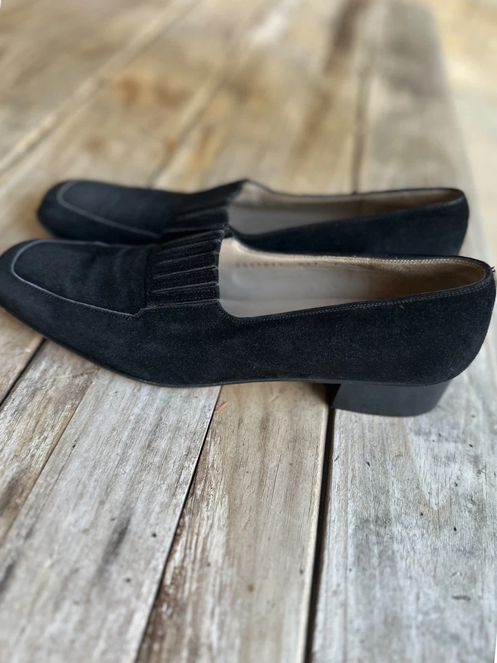 Mocasines de gamuza negros Salvatore Ferragamo vintage años 90 para mujer talla 7”  Foto 2 de 4