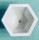 4” Floral Footed Hexagon Planter & Under Tray Plant/Bonsai/Succulent Vintage — photo 8