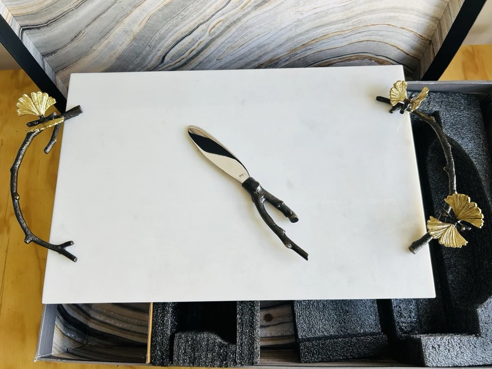 Michael Aram Butterfly Ginkgo Cheese Board with Knife (for connoisseurs) - Image 4 of 4