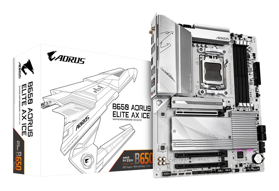 GIGABYTE B650 AORUS ELITE AX ICE Motherboard - Supports AMD Ryzen 9000 - AM5