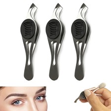 3 Pc Professional Eyebrow Tweezers Slant Angled Precision