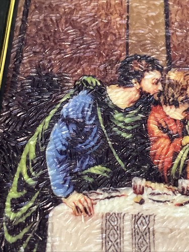 Brand New Hand made Rice Grain Art Painting Last Supper Framed 17.5x9.5 inches - Picture 10 of 19