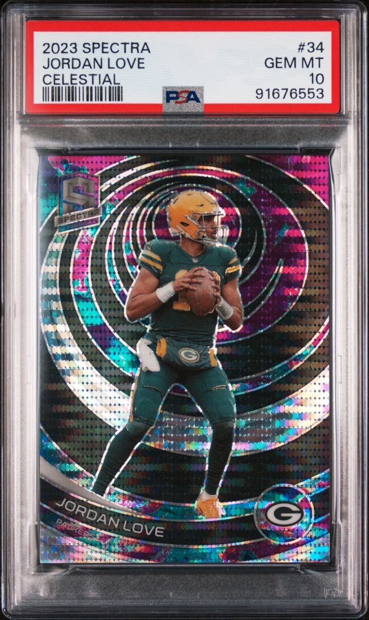 2023 Spectra Jordan Love Celestial SP Prizm #/99 PSA 10 Gem Mint GreenBayPackers