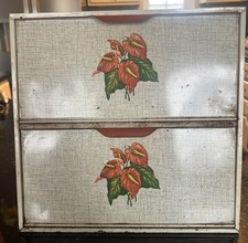 Vintage Metalowe pudełko na chleb / ciasto 2 drzwi z otworami wentylacyjnymi z tyłu-Decoware