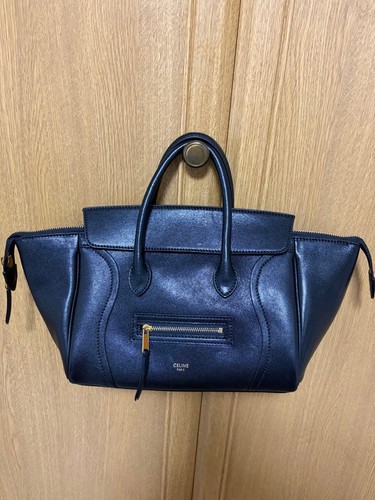 Celine Luggage Trapeze Handbag, Black, Small