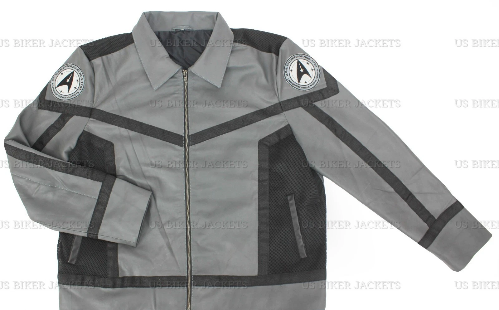 Mens Star Trek Strange New Worlds Captain Pike Leather Jacket Starfleet Costume - product detail image 3