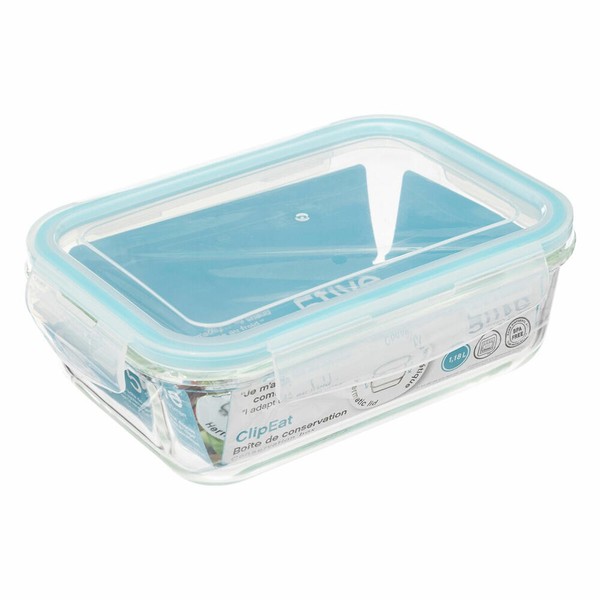 5five Simply Smart Vorratsdose Clipeat, Borosilikatglas, Transparent Blau 1.18 L-image