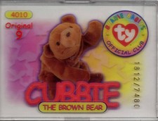 Beanie Baby Collector Cards - Cubbie the Brown Bear  Rare Clear Card 