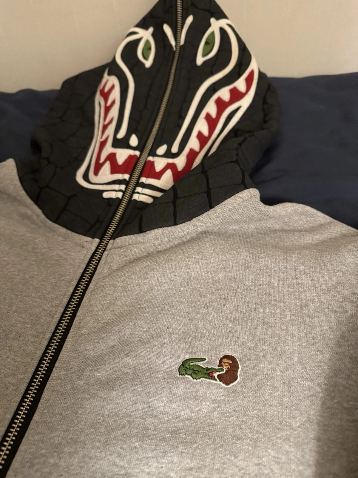 A BATHING APE (BAPE) Felpa con cappuccio e zip intera Bape X Lacoste