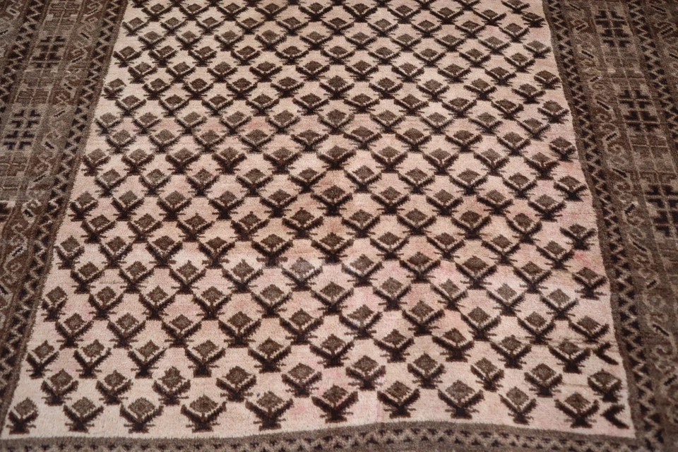 3'8x6'2 ft Beige Antique Bidjar Rug, Handmade Vintage Tribal Rug-Living Room Rug - Image 3 of 4