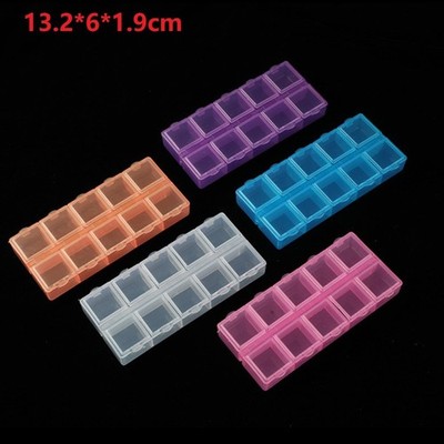 Dustproof Storage Box Compartment Rectangle Rings Transparent 10 Grids