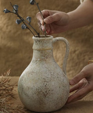 Vintage Jug VASE for Flowers Large Rustic