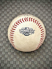 2015 Opening Day O's at Rays Game Used Baseball - Batter, Rene Rivera - MLB Auth