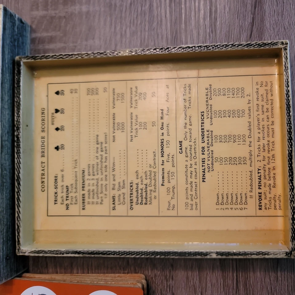 Caja de madera para cartas Bridge con 4 barajas de cartas/2 barajas de Congreso Foto 2 de 4