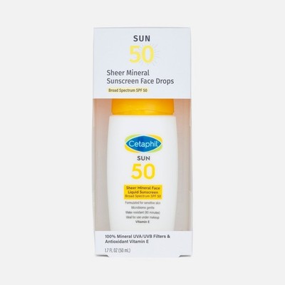 Cetaphil Sun 50 Sheer Mineral Face Liquid Sunscreen 1.7oz BB06/25