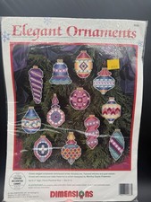 VTG 1993 Dimensions Elegant Christmas Ornaments 9086 Counted Cross Stitch Kit