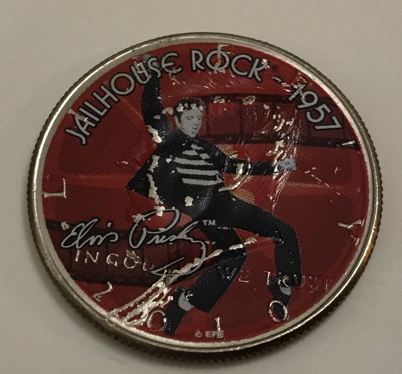 2 ELVIS PRESLEY JAILHOUSEROCK KENNEDY 1/2 $ COLORIZED COIN,1Battle Of Vicksburg