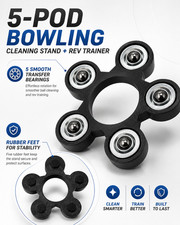 Bowling Ball Rev Trainer Cleaning Stand 5 Bearing Spinner Roller Holder. Black