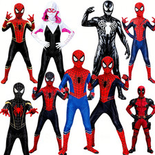 Kids Spider-Man Boy Miles Morales Tobey Maguire Outfits Jumpsuit Cosplay Costume