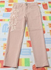 Classic Fashion Collection Girls 4 Blush Pants with Lace Faux Pearls Pockets