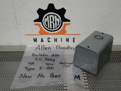 Allen Bradley Bull. 200 DC Relay 10A 50V Type E-20 56D166 Coil New Old Stock