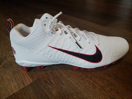 Sz 15 W Nike Alpha Menace Pro 2 Low Football Cleats Ohio State White DO6374-105 - Picture 3 of 7