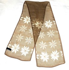 Jones New York Sheer Silk Scarf Daisies Taupe Neutral 51" x 10"