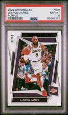 Lebron James 2022 Panini Chronicles Rookies and Stars Purpe Parallel 43/49 PSA8
