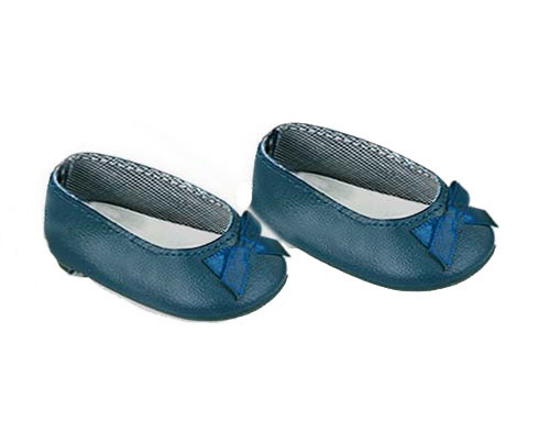Navy Slip-on Dress Shoes with Bow Fits 18inch Girl Dolls