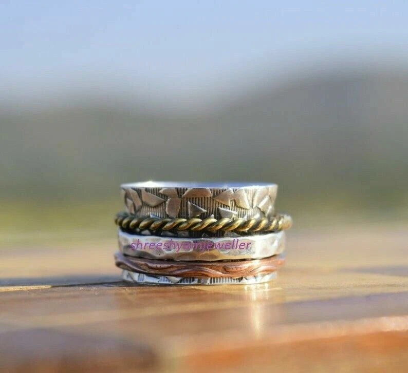 Sterling silver meditation rings clearance