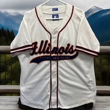 🔥 Vintage • Starter • Illinois Fighting Illini Chief Baseball Jersey • Sz L