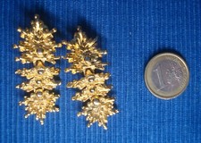 B26B Neuf Boucle Oreille BO Metal Doré Articulé Bijou Createur Earrings 