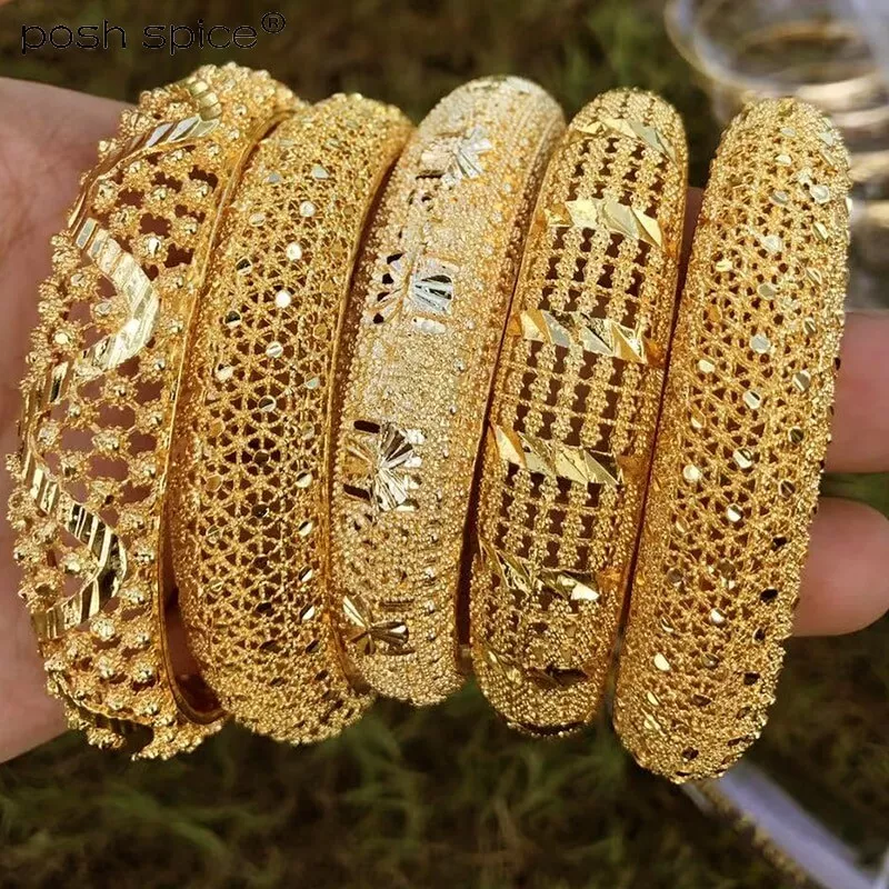 Gold Bangles for Women Middle East Dubai Bangles Ethiopian Mesh Bracelets  Gifts | eBay