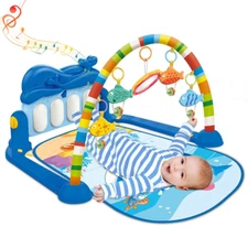 AUGIENB Play Mat Activity Gym for Baby, Baby Game Pad Music Pedal Piano Music Fi