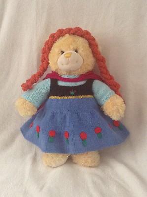 STRICKANLEITUNG Frozen Schneeprinzessin Schwester Kostüm Anna blau passt Build a Bear