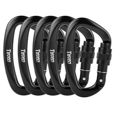 Climbing Locking Carabiner Clip Rappelling - 25KN Heavy Duty Large Screwgate ...